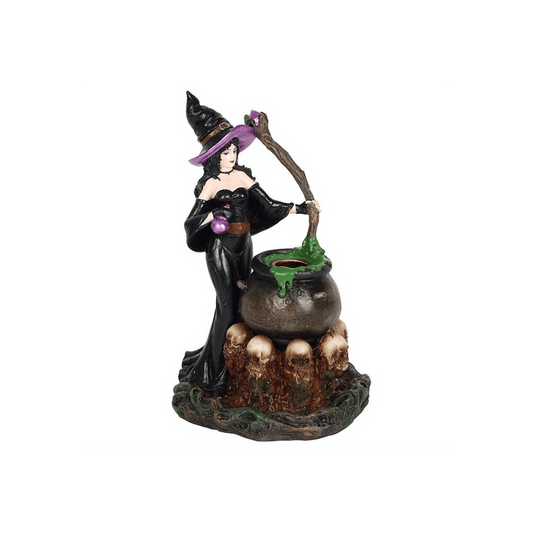 Witch with Cauldron Backflow Incense Burner - DuvetDay.co.uk