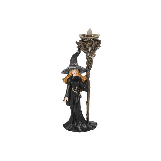 Witch with Staff Backflow Incense Burner - DuvetDay.co.uk