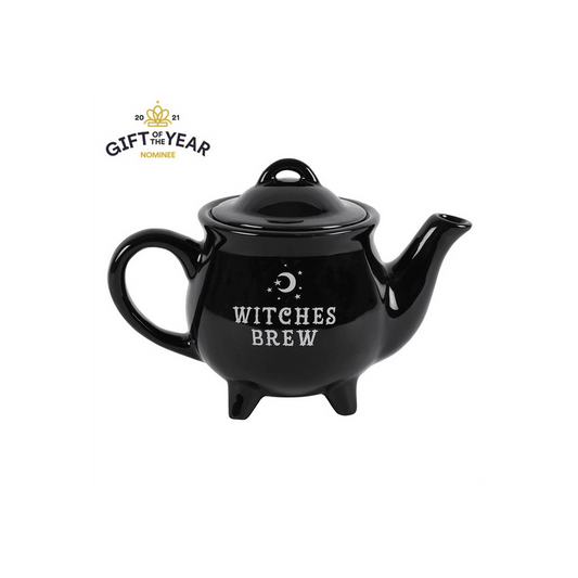 Witches Brew Black Ceramic Tea Pot - DuvetDay.co.uk