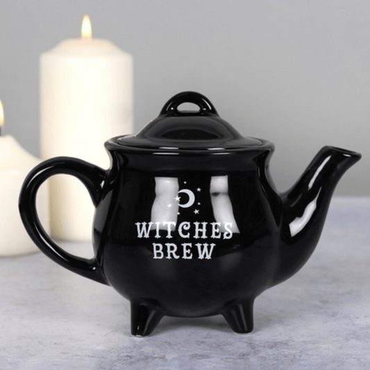 Witches Brew Black Ceramic Tea Pot - DuvetDay.co.uk