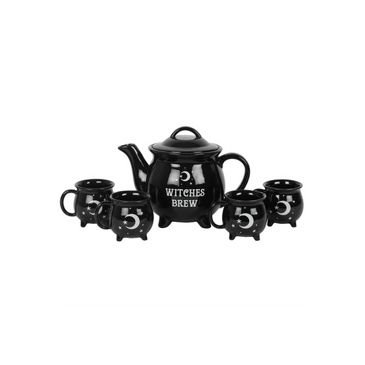 Witches Brew Ceramic Cauldron Tea Set - DuvetDay.co.uk