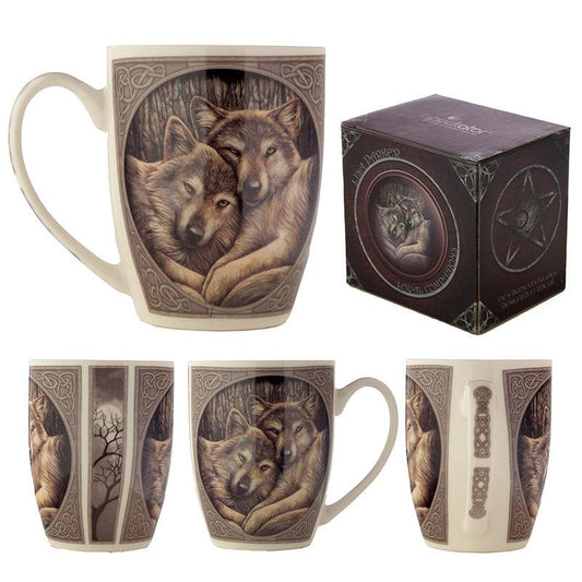 Wolves Loyal Companion Lisa Parker Designed Porcelain Mug - DuvetDay.co.uk