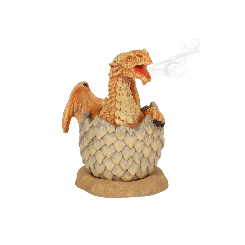 Yellow Hatching Dragon Incense Cone Burner - DuvetDay.co.uk