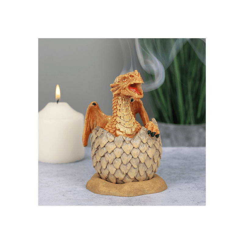 Yellow Hatching Dragon Incense Cone Burner - DuvetDay.co.uk