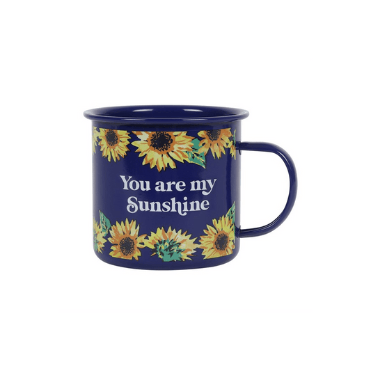 You Are My Sunshine Sunflower Enamel Mug - DuvetDay.co.uk