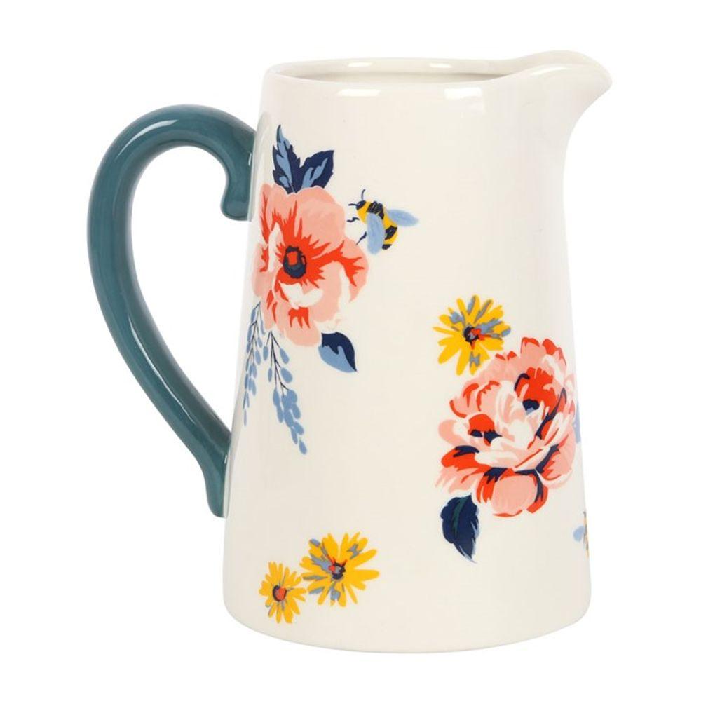 17cm Bee-utiful Floral Ceramic Flower Jug - DuvetDay.co.uk