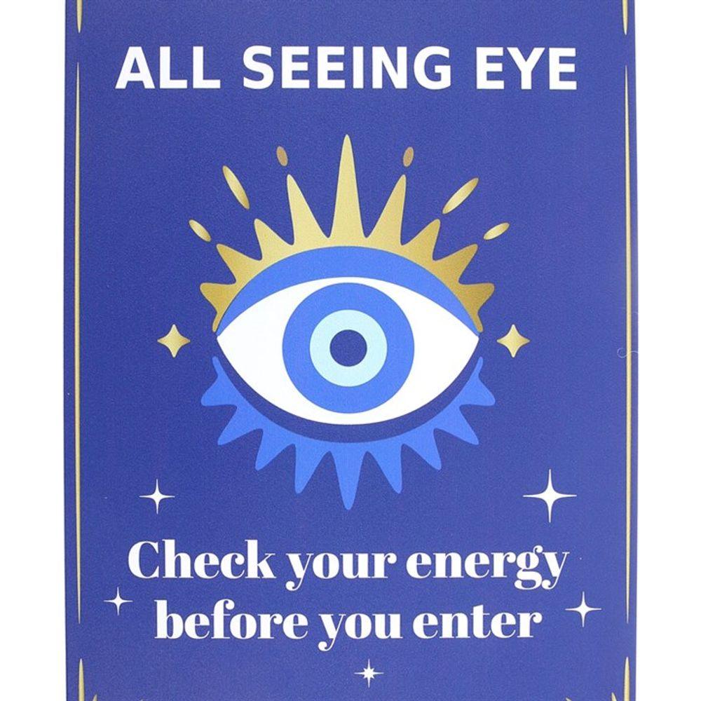 30cm All Seeing Eye Metal Hanging Sign - DuvetDay.co.uk