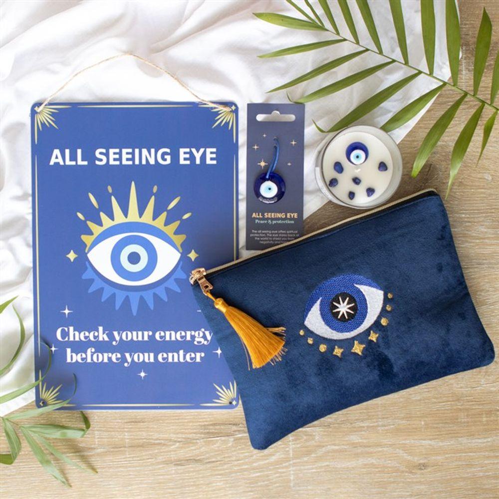 30cm All Seeing Eye Metal Hanging Sign - DuvetDay.co.uk