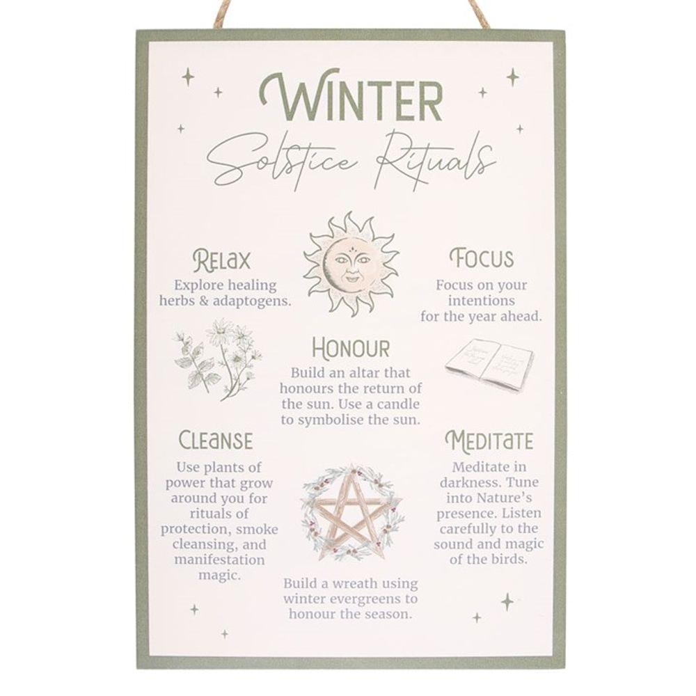 30cm Winter Solstice Rituals MDF Hanging Sign - DuvetDay.co.uk