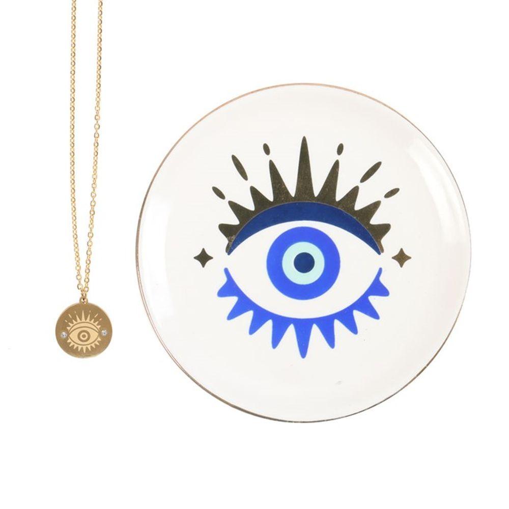 All Seeing Eye Necklace & Dish Gift Set - DuvetDay.co.uk