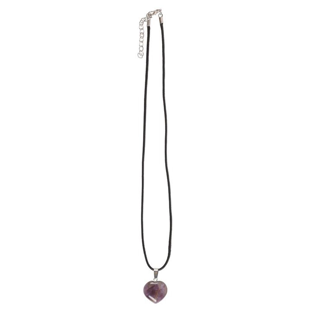 Amethyst Healing Crystal Heart Necklace - DuvetDay.co.uk