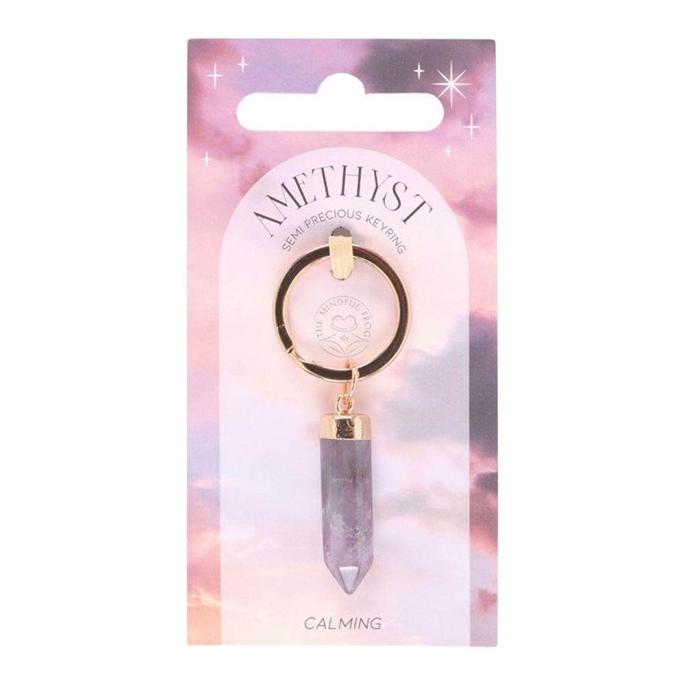 Amethyst Semi Precious Crystal Keyring - DuvetDay.co.uk