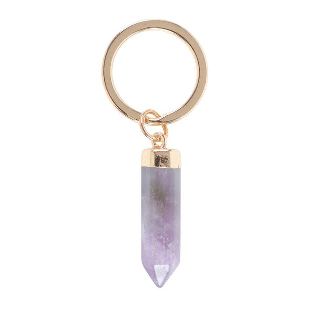 Amethyst Semi Precious Crystal Keyring - DuvetDay.co.uk