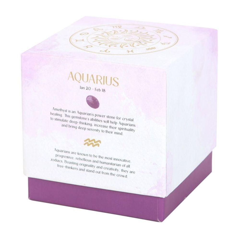 Aquarius Bergamot & Mandarin Gemstone Zodiac Candle - DuvetDay.co.uk