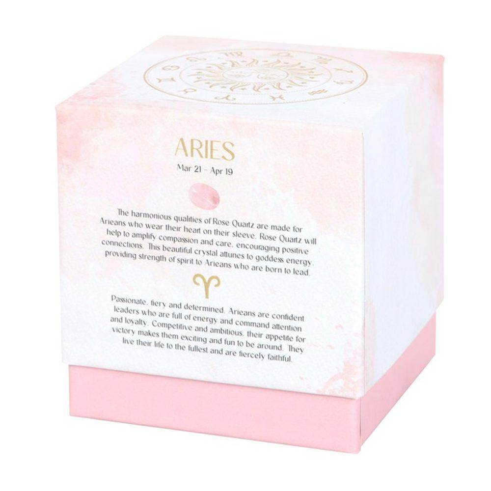 Aries Cedarwood Gemstone Zodiac Candle - DuvetDay.co.uk