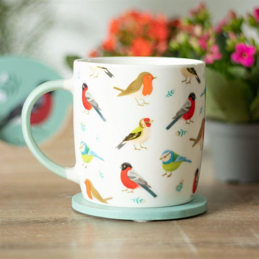 British Garden Birds Ceramic Mug - DuvetDay.co.uk