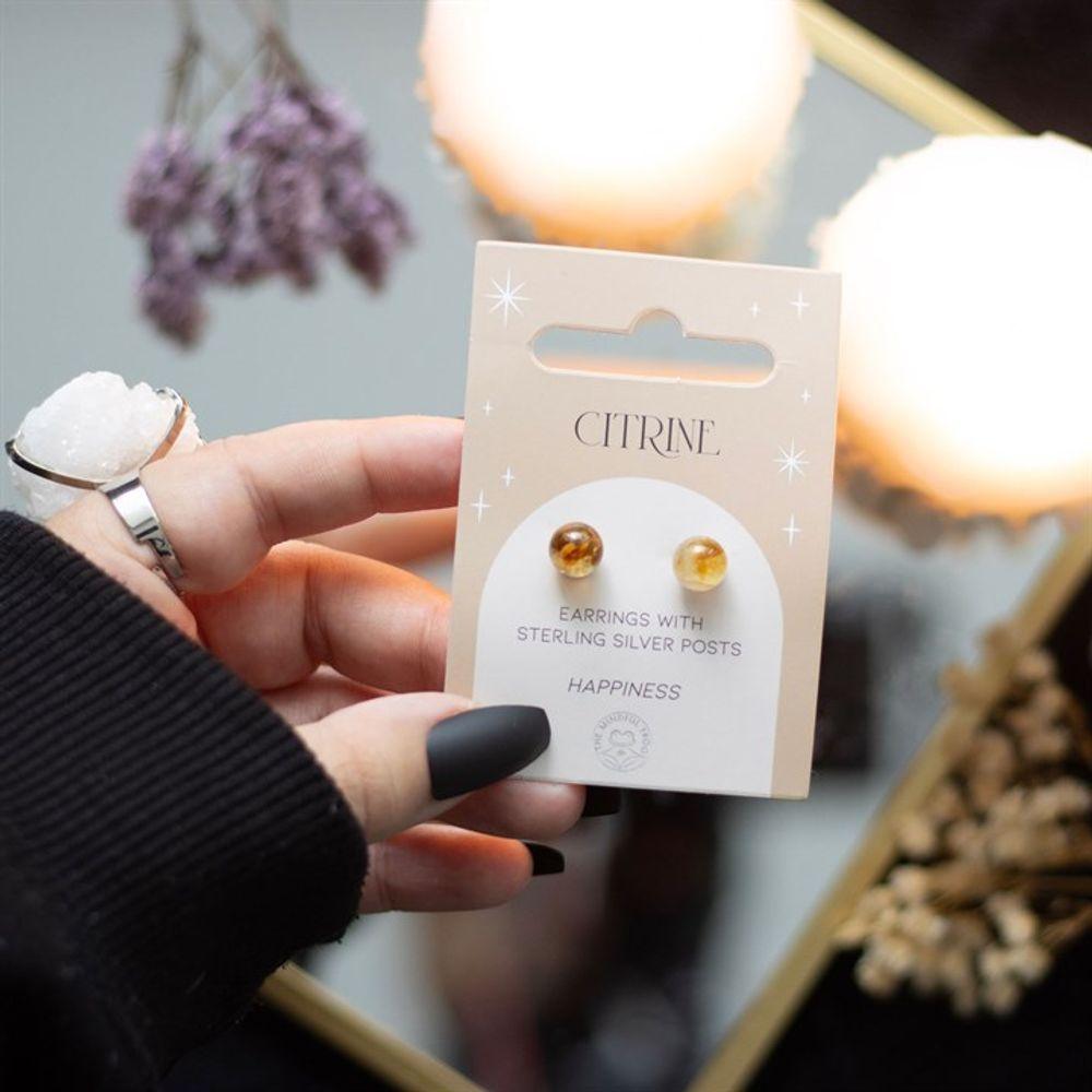 Citrine Semi Precious Crystal Earrings - DuvetDay.co.uk