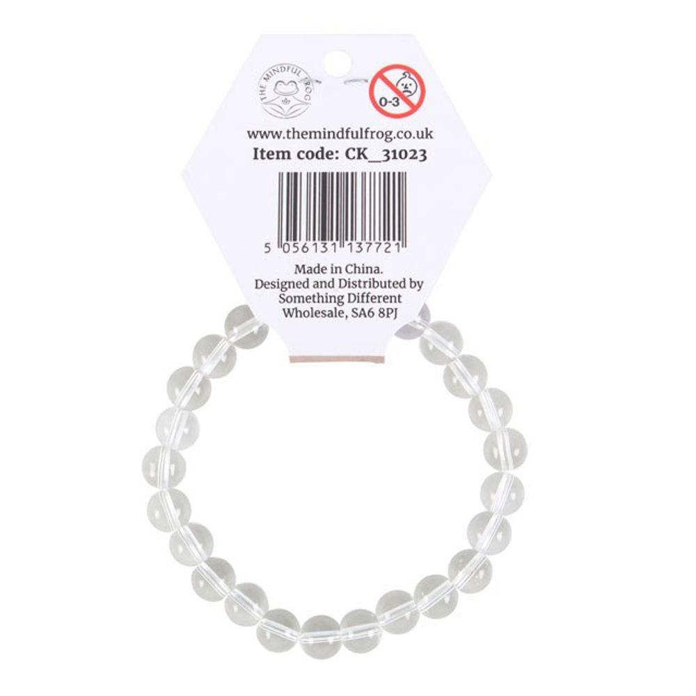 Crown Chakra Clear Quartz Gemstone Bracelet - DuvetDay.co.uk