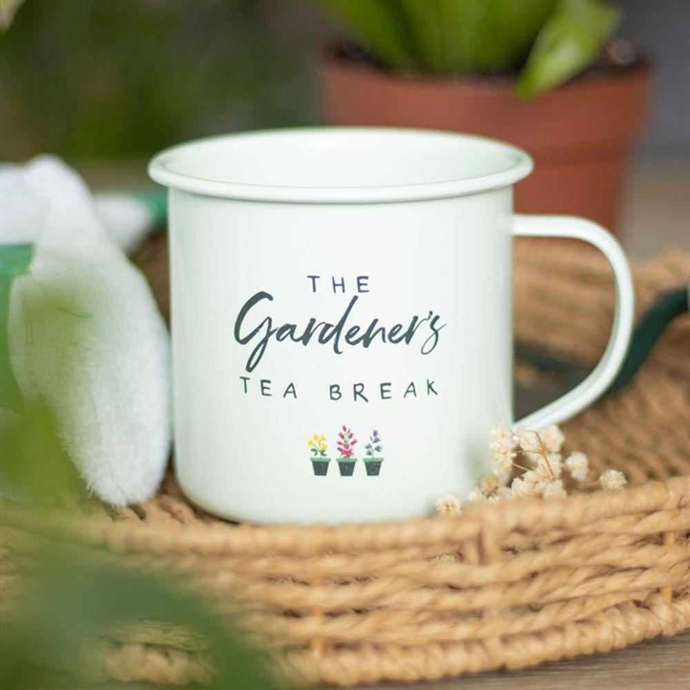 Gardener's Tea Break Enamel Mug - DuvetDay.co.uk