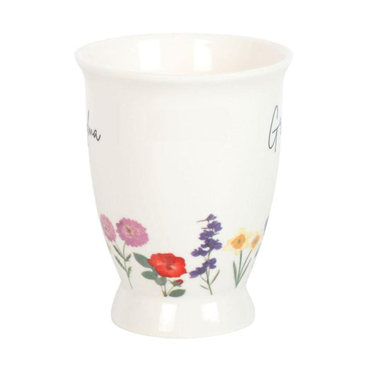 Grandma Wildflower Pedestal Mug - DuvetDay.co.uk