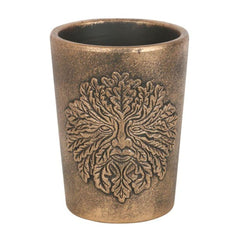 Green Man Bronze Terracotta Plant Pot by Lisa Parker - DuvetDay.co.uk