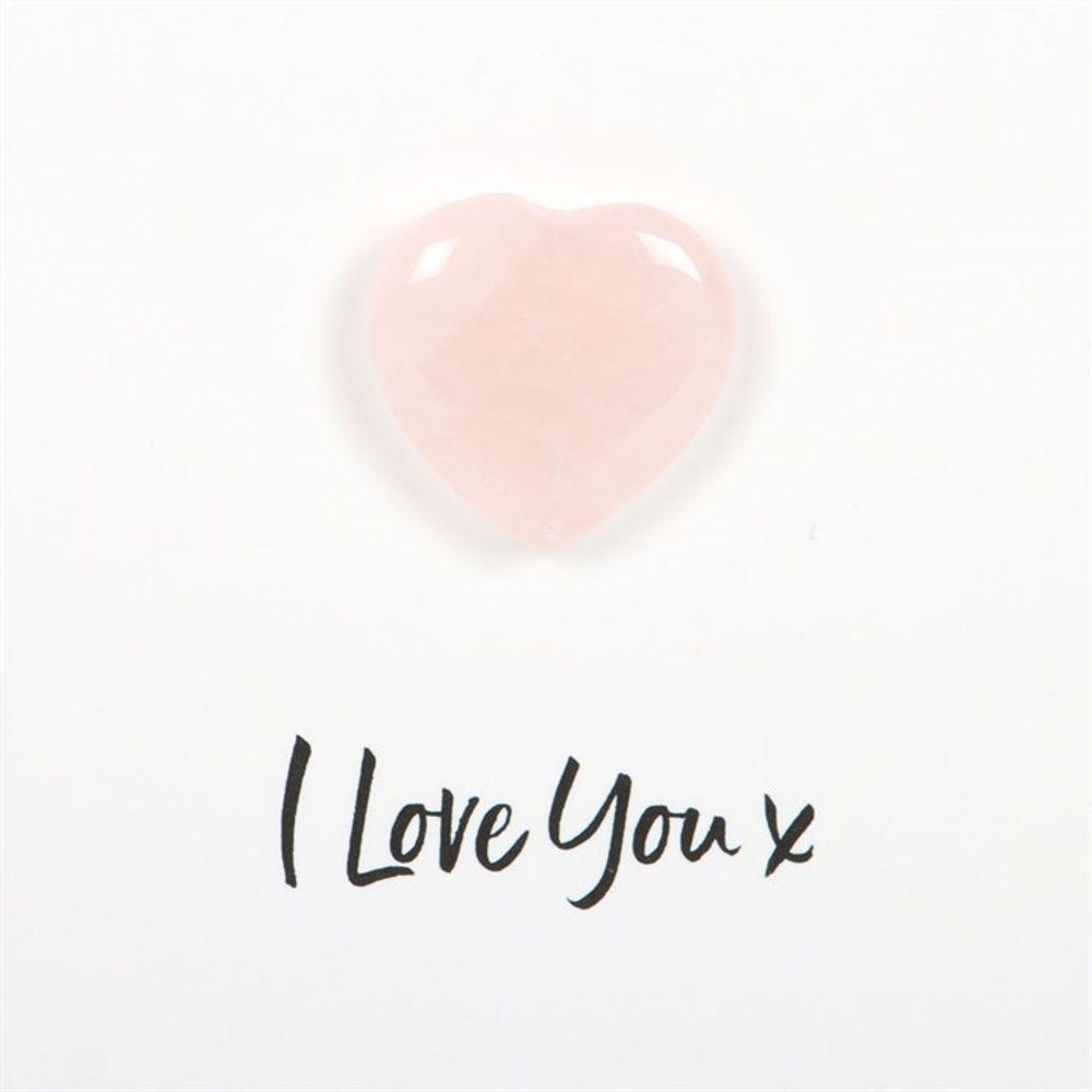 I Love You Rose Quartz Crystal Heart Greeting Card - DuvetDay.co.uk