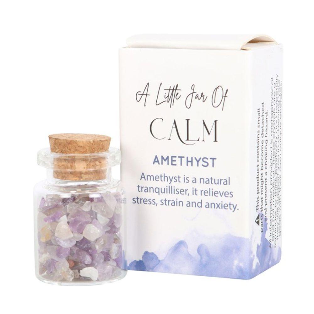 Jar of Calm Amethyst Crystal in a Matchbox - DuvetDay.co.uk