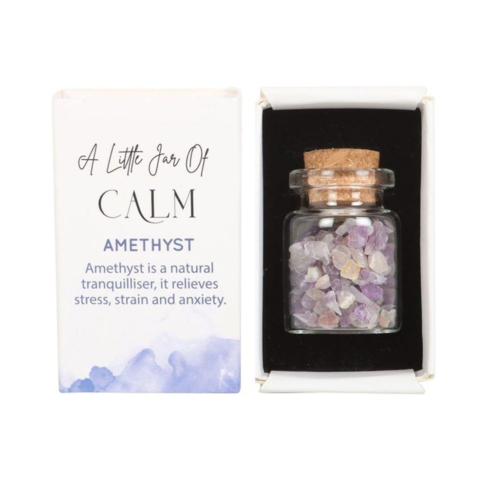 Jar of Calm Amethyst Crystal in a Matchbox - DuvetDay.co.uk