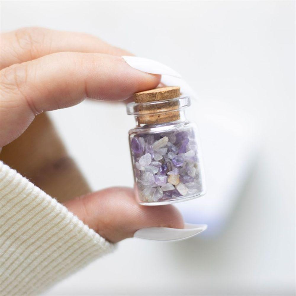 Jar of Calm Amethyst Crystal in a Matchbox - DuvetDay.co.uk