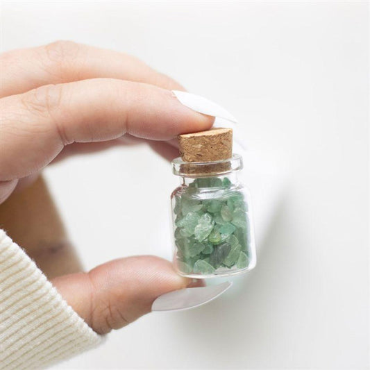 Jar of Luck Aventurine Crystal in a Matchbox - DuvetDay.co.uk