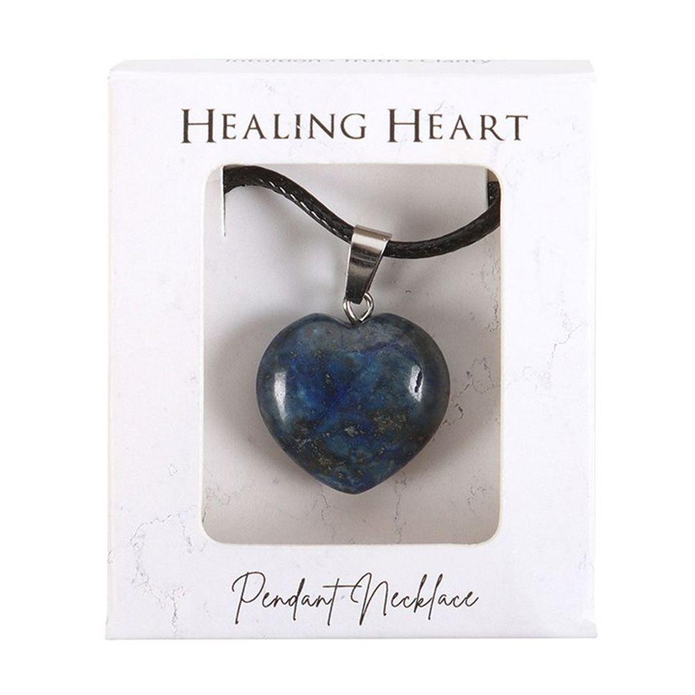 Lapis Lazuli Healing Crystal Heart Necklace - DuvetDay.co.uk