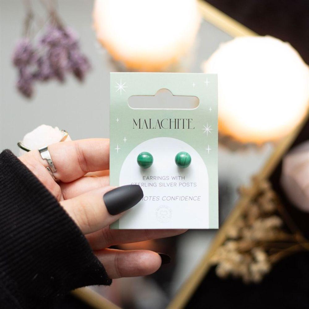 Malachite Semi Precious Crystal Earrings - DuvetDay.co.uk