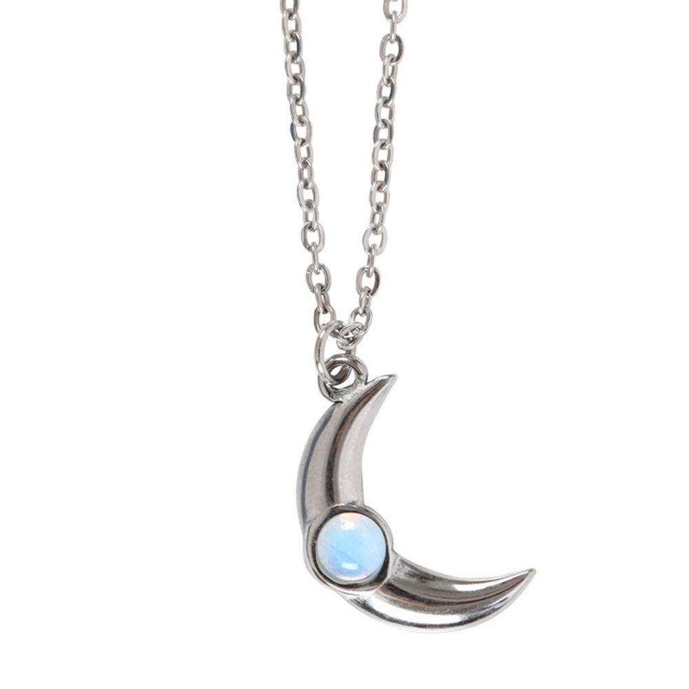 Opalite Crescent Moon Necklace Card - DuvetDay.co.uk