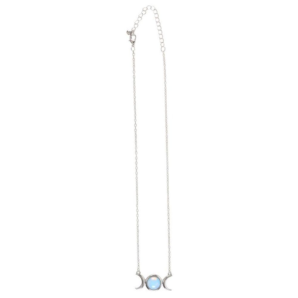 Opalite Triple Moon Necklace Card - DuvetDay.co.uk