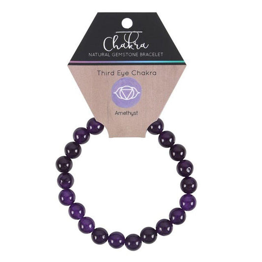 Third Eye Chakra Amethyst Gemstone Bracelet - DuvetDay.co.uk