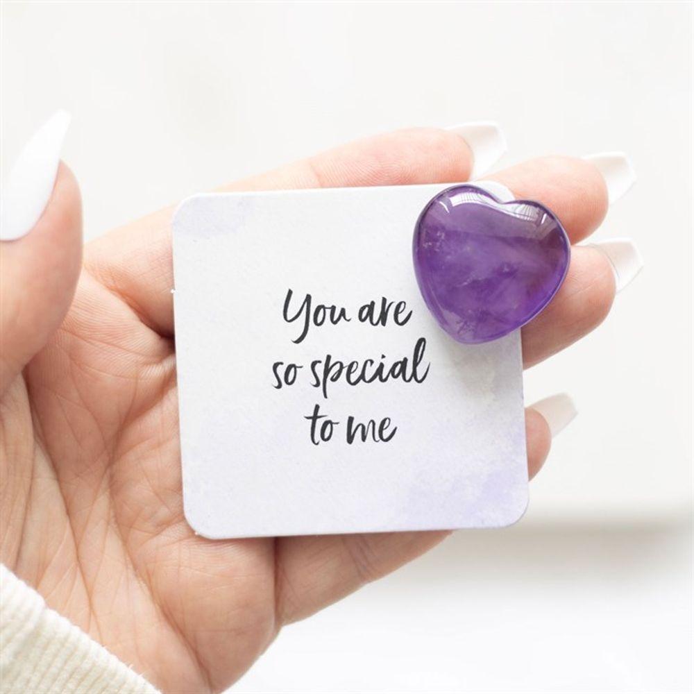 You Are Special to Me Amethyst Crystal Heart in a Bag - DuvetDay.co.uk