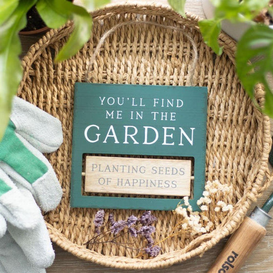 You'll Find Me in the Garden Reversible Hanging Sign - DuvetDay.co.uk