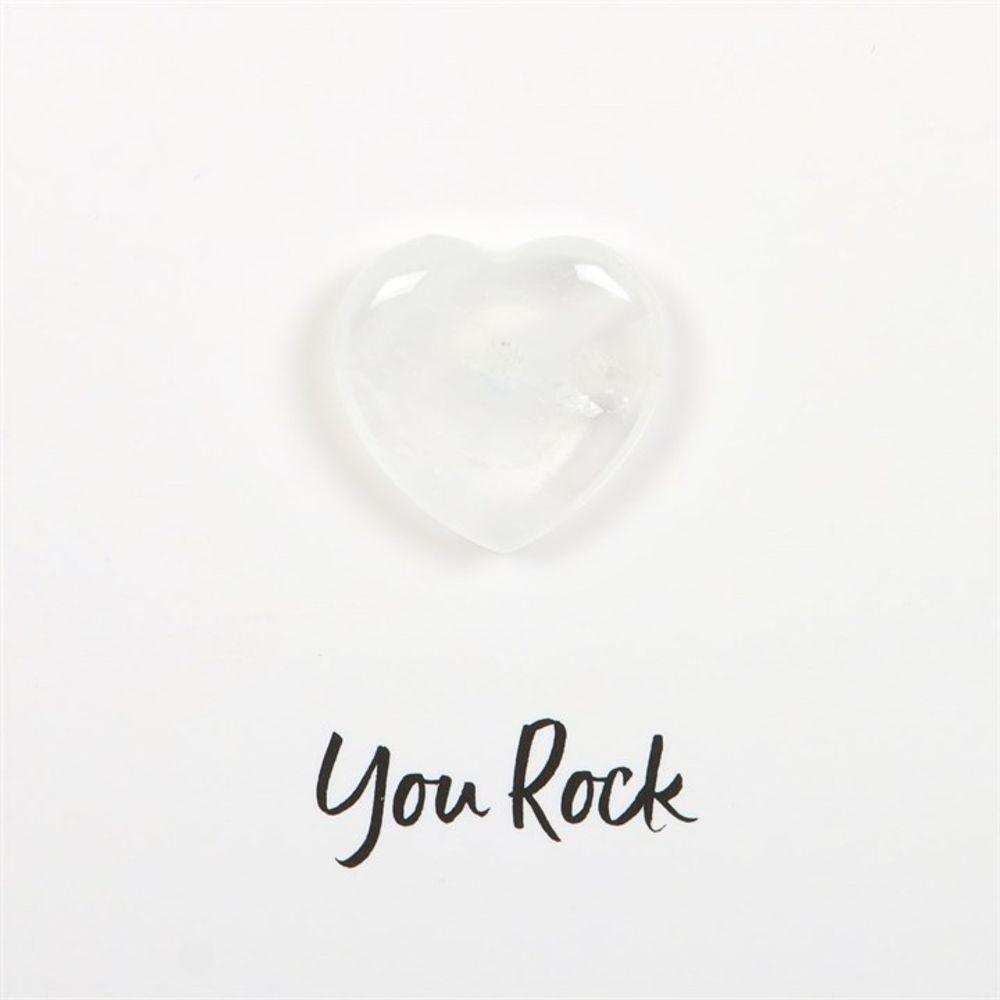 You Rock Clear Quartz Crystal Heart Greeting Card - DuvetDay.co.uk