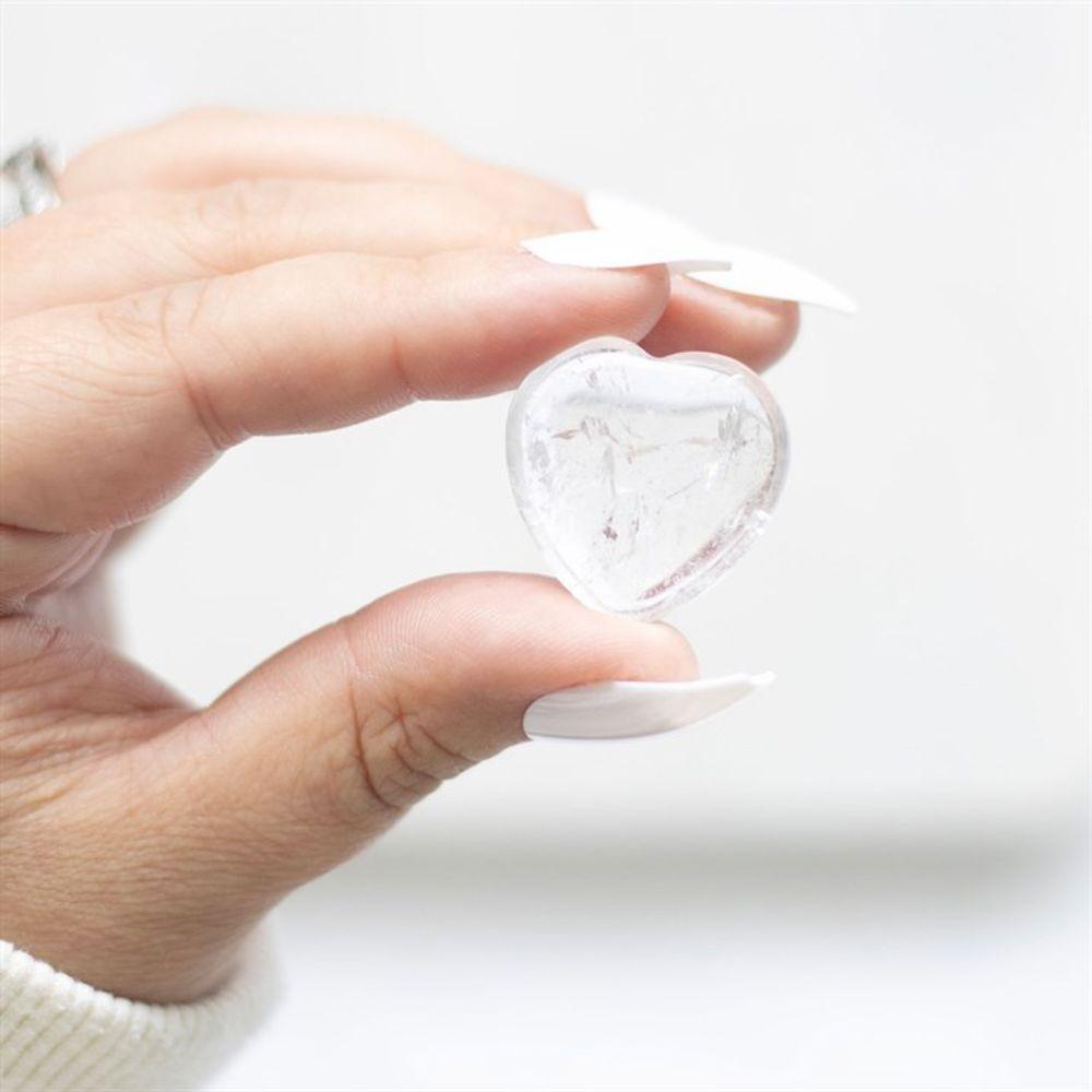 You Rock Clear Quartz Crystal Heart in a Bag - DuvetDay.co.uk